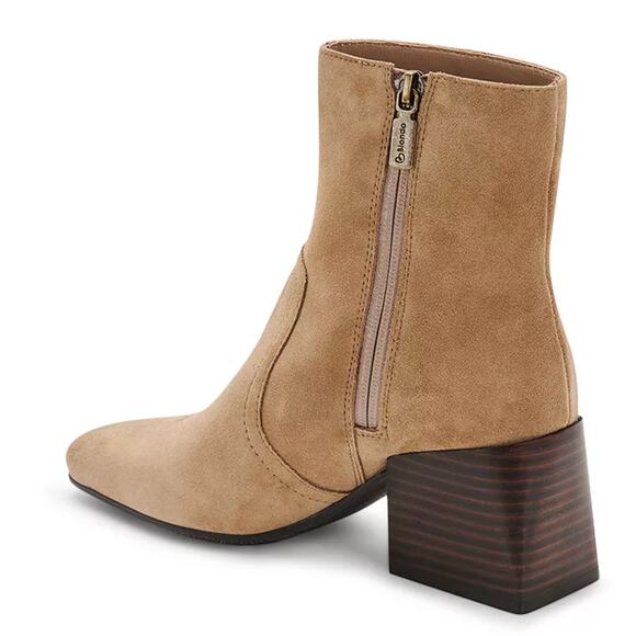 Blondo Salome Suede Boots 9.5 Tan NWOT Ankle Booties Waterproof Heel Capsule - Picture 2 of 9